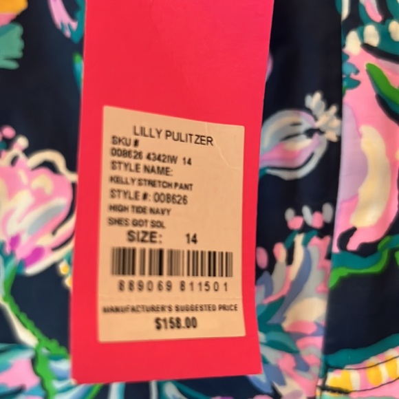 NWT Lilly Pulitzer Kelly Stretch Pant, size 14 High Tide Navy - Picture 5 of 5